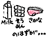 スーパー行く前に買う予定の物の絵