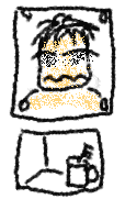 目の下にクマの絵