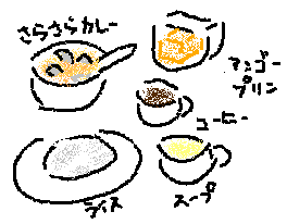 カレーのランチセットの絵