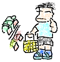 食料買い出しの絵
