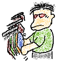 ネクタイ物色の絵